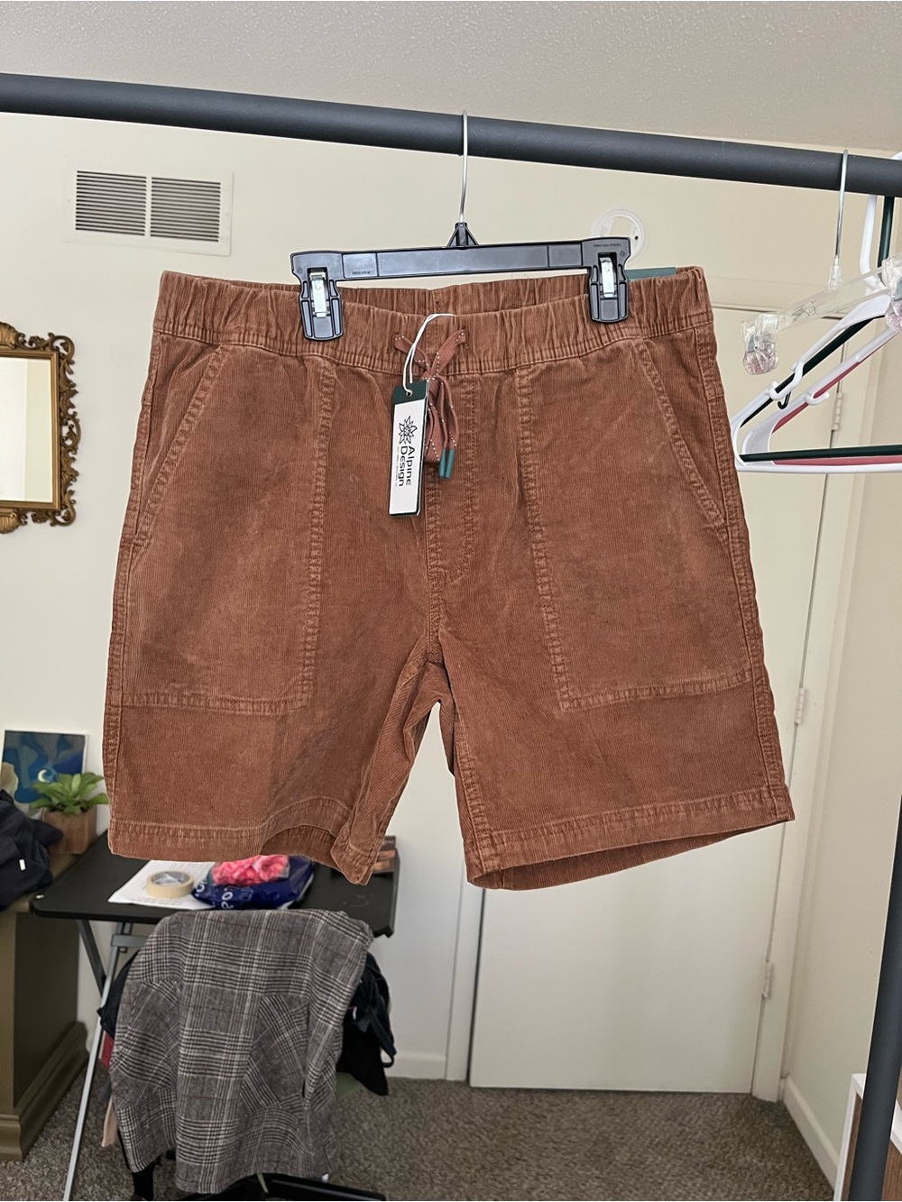 Alpine Design Men’s Corduroy Drawstring Shorts in Brown